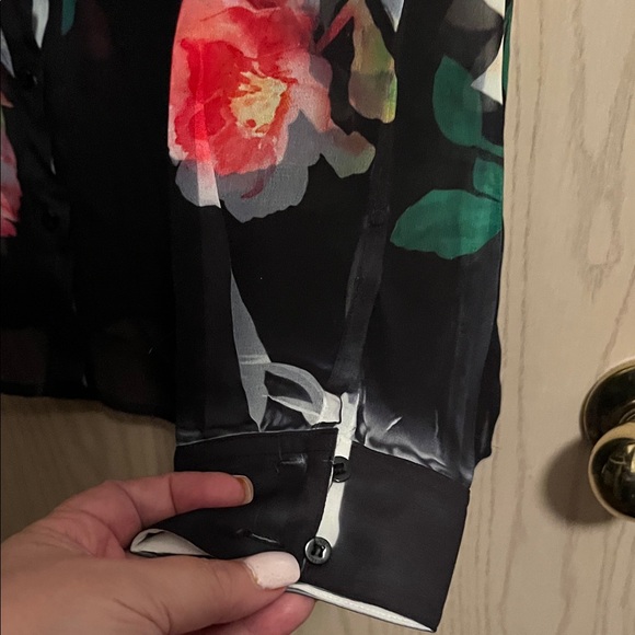 Guess Floral Blouse - Black and Pink - Picture 2 of 14